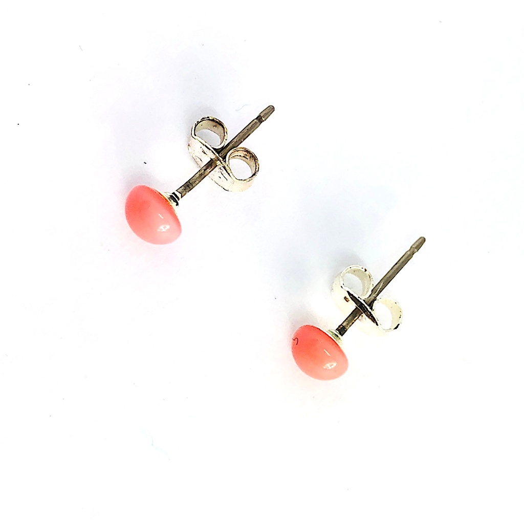 New! Pink Beaded Stud Earrings